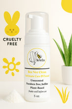 Load image into Gallery viewer, Bee Vee Clean unscented, plant-based intimate foaming cleanser in a white pump bottle. Cruelty-free and pH balancing.
